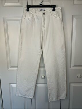 S.O.N.G. White Cotton Jeans